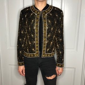 Vintage 80’s beaded pure silk jacket